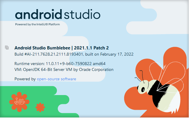 android studio バージョン　Bumblebee